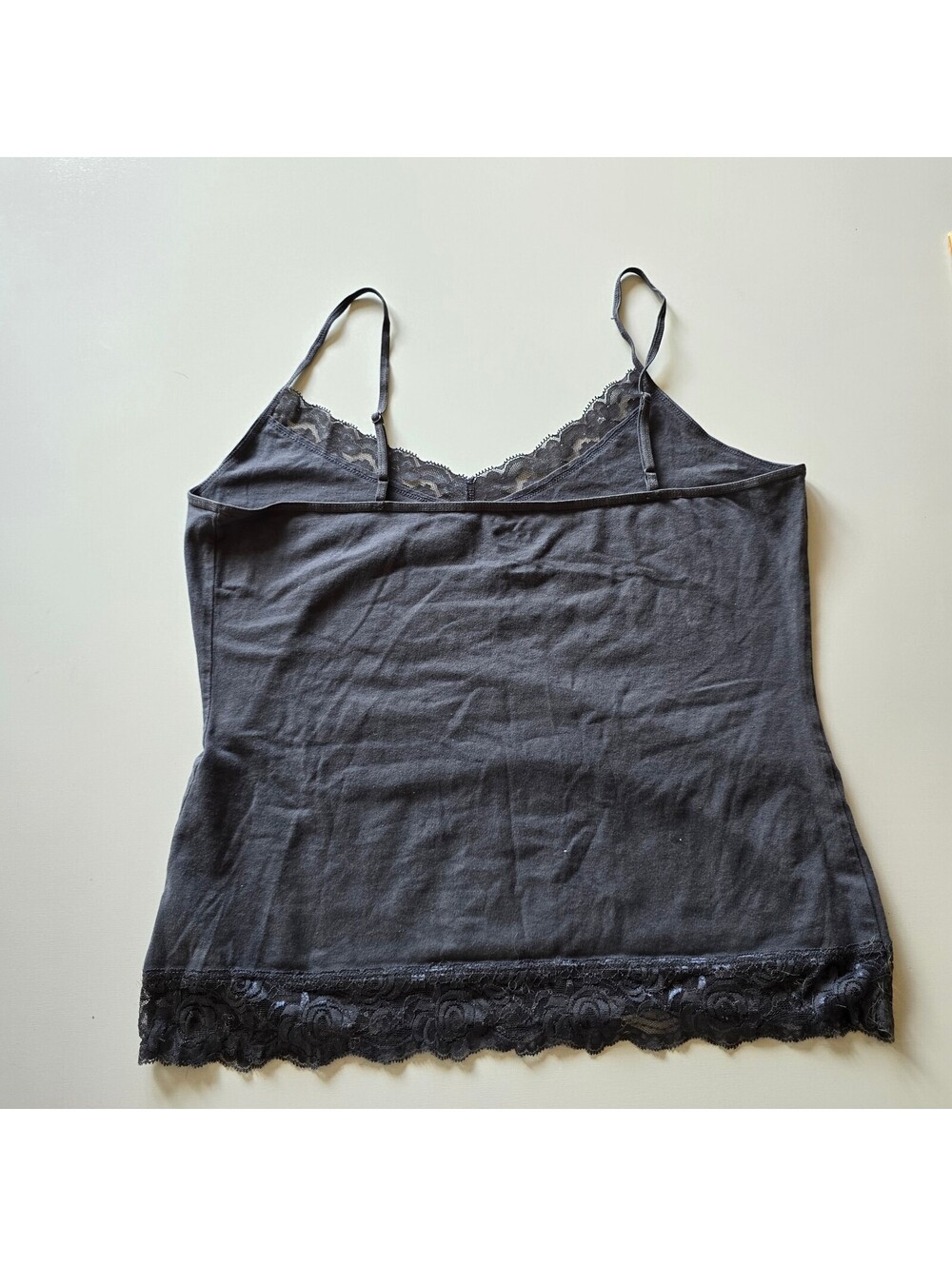Arizona Jean Co Gray Lace Trim Cami Top